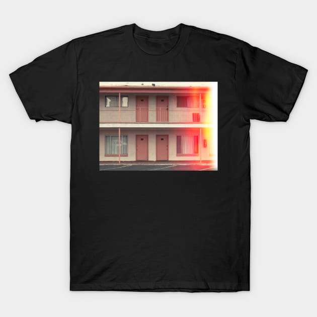 Pink Motel with swimming pool in Kodachrome T-Shirt by Reinvention